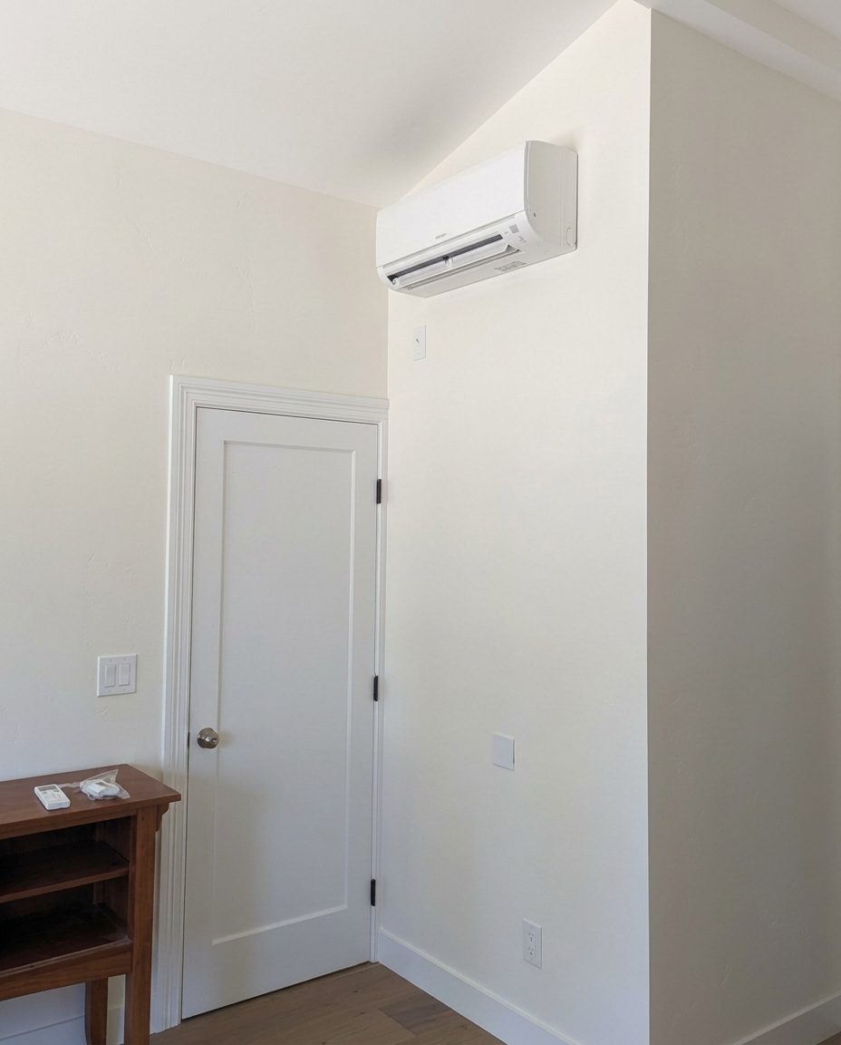 Completed indoor mini-split installation